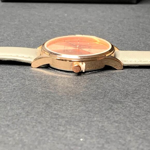 Monroe SOLÉROSE Charcoal Leather Women's Wristwatch NEW - Picture 6 of 7